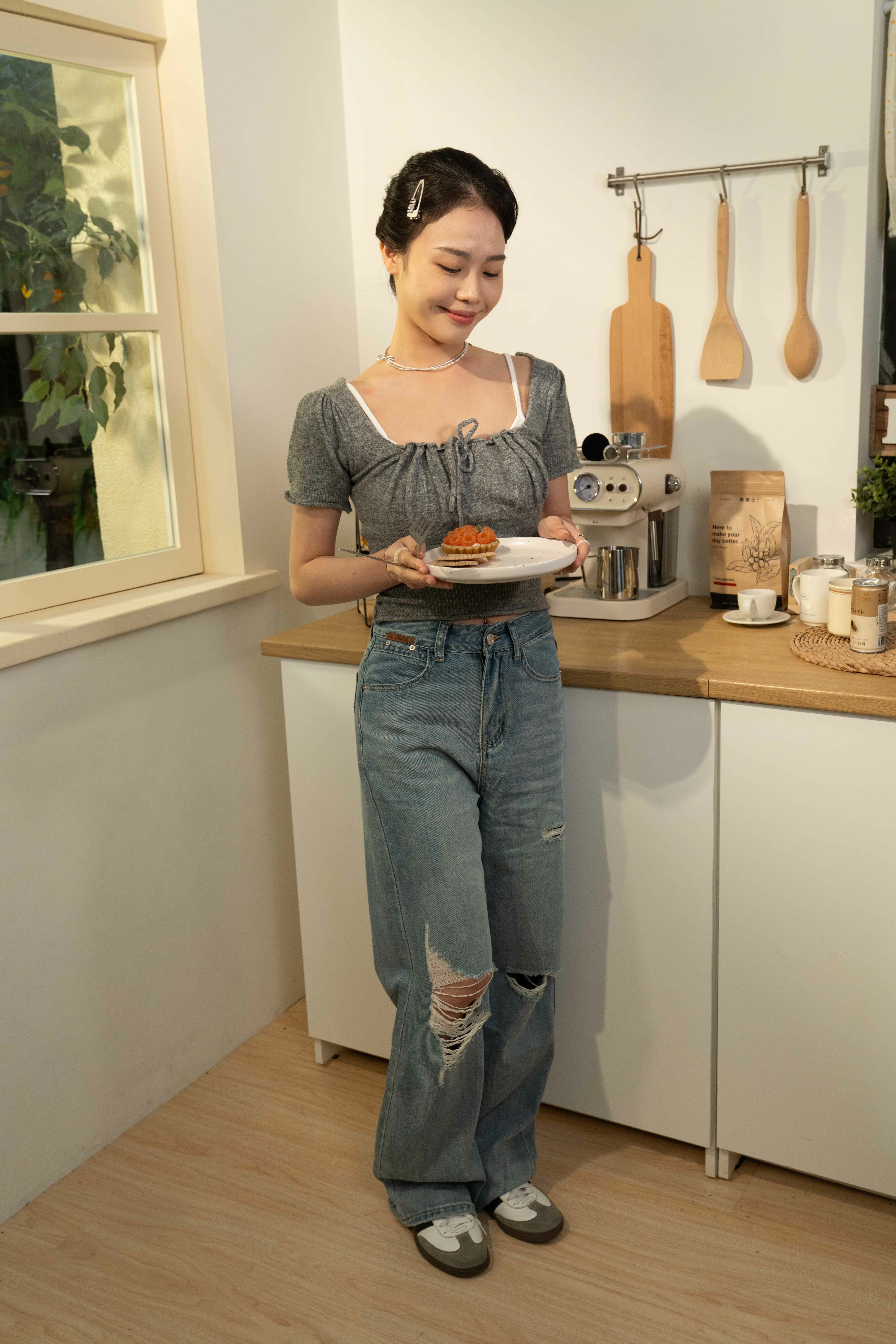 綁帶小甜心針織上衣