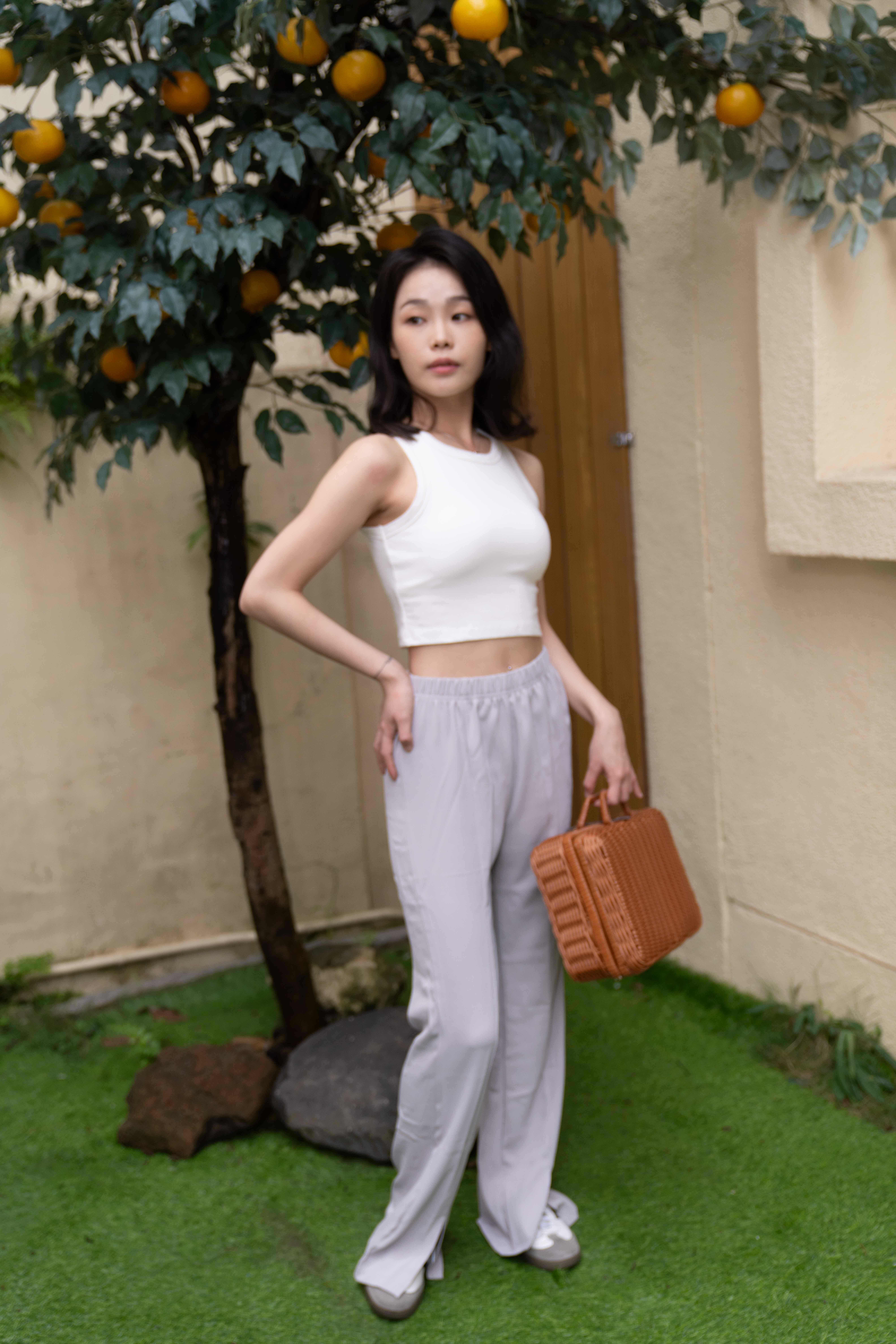 極顯瘦涼感面膜喇叭褲