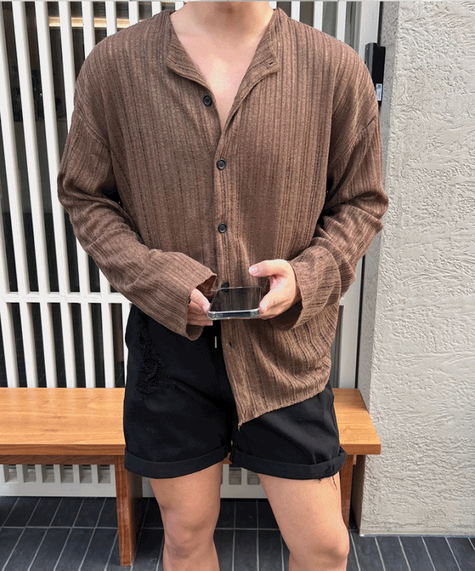 夏季圓領亞麻開衫