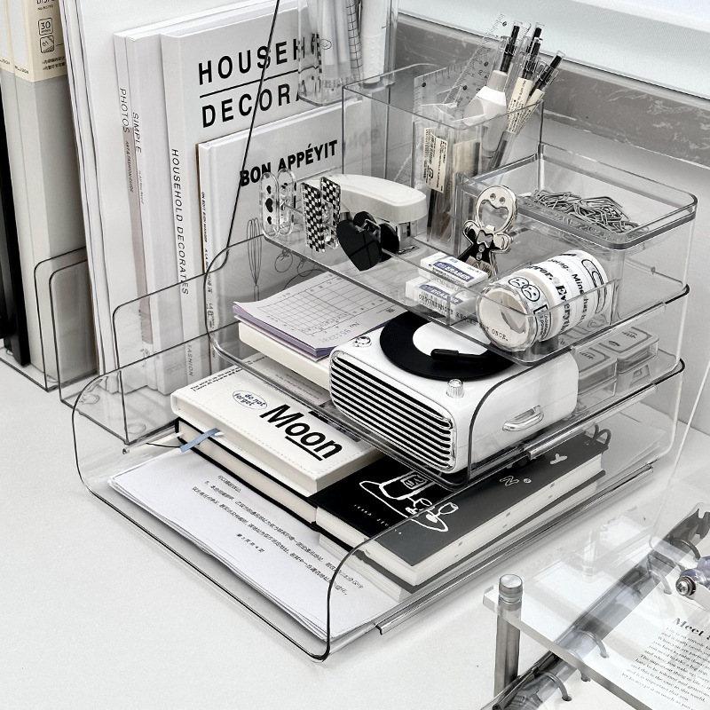 《4428》文青感多功能透明收納盒