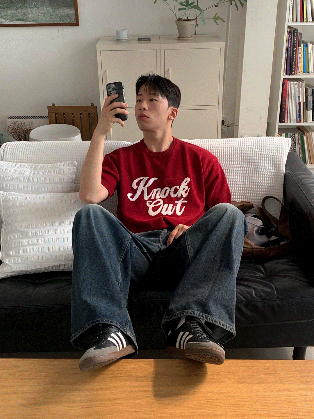 戶外刻字短袖針織衫上衣