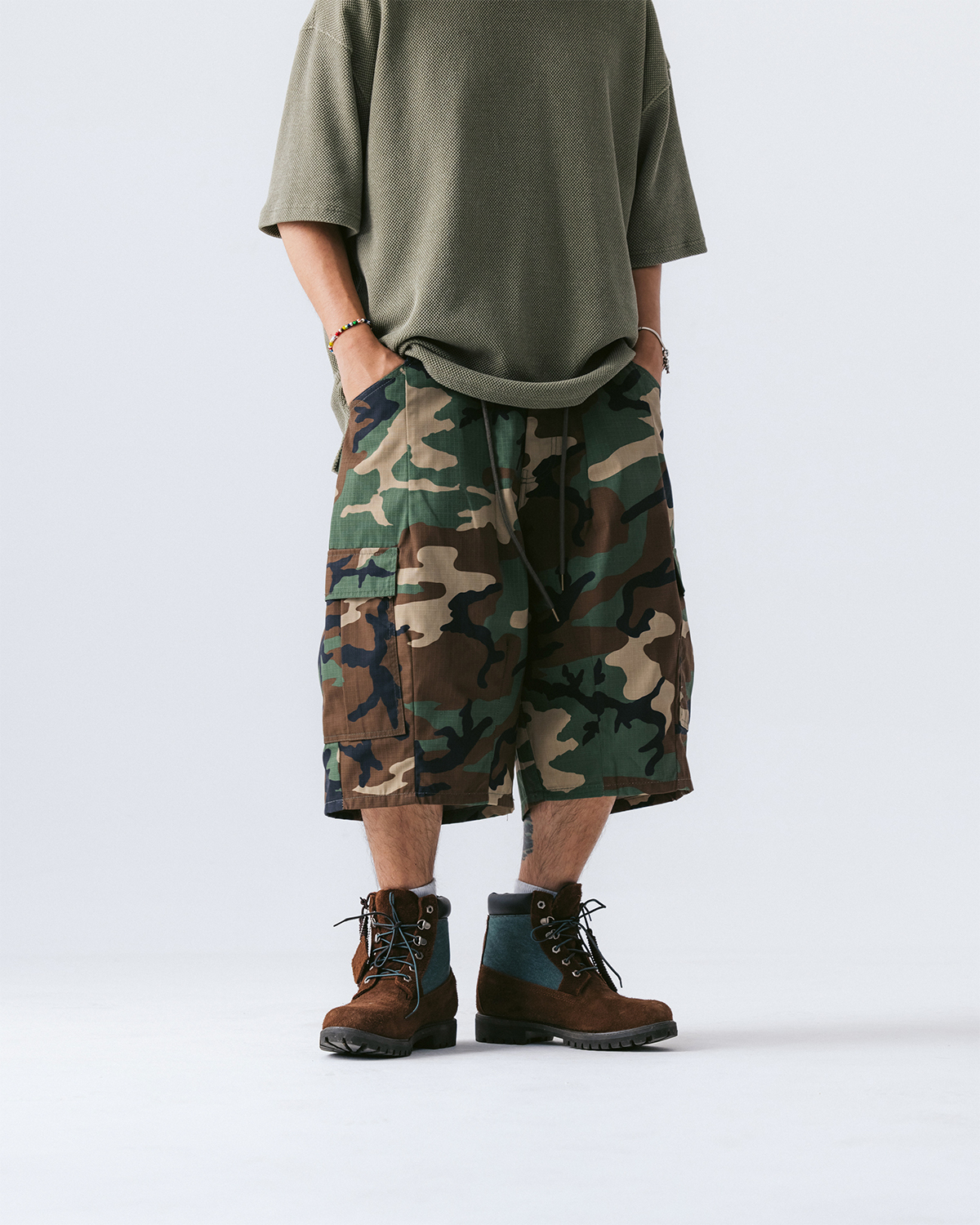 防刮迷彩寬大工裝短褲