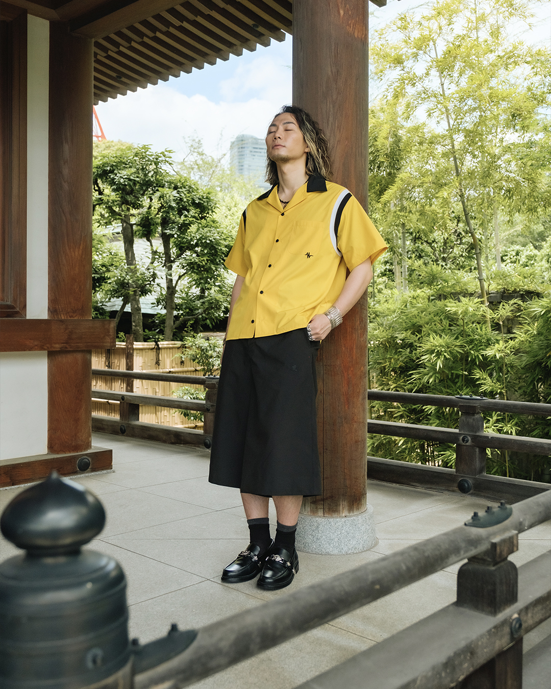 褲管強化 Ａ字輪廓造型七分褲－經典霧黑