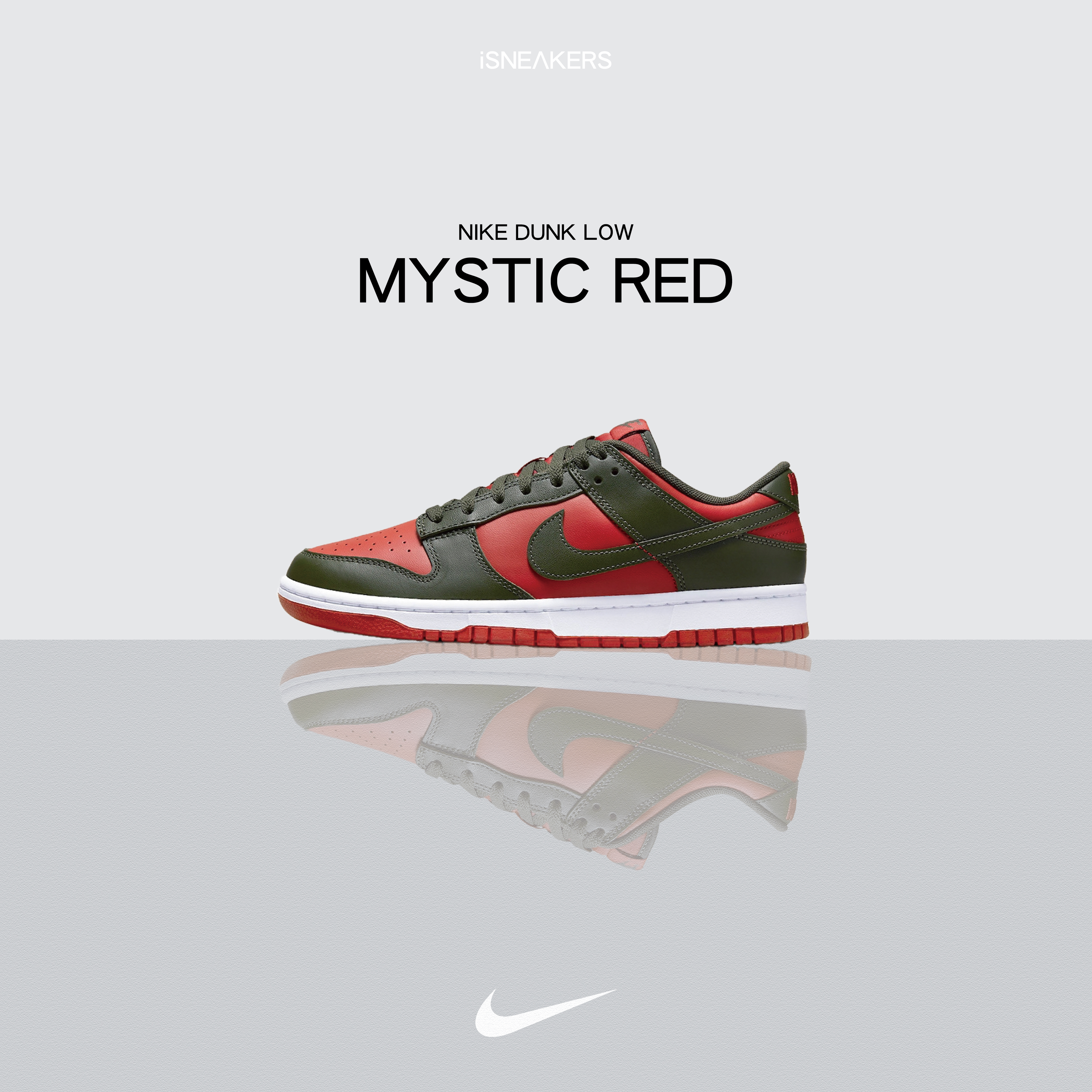 iSNEAKERS｜Nike Dunk low "Mystic Red" 綠紅 DV0833-600
