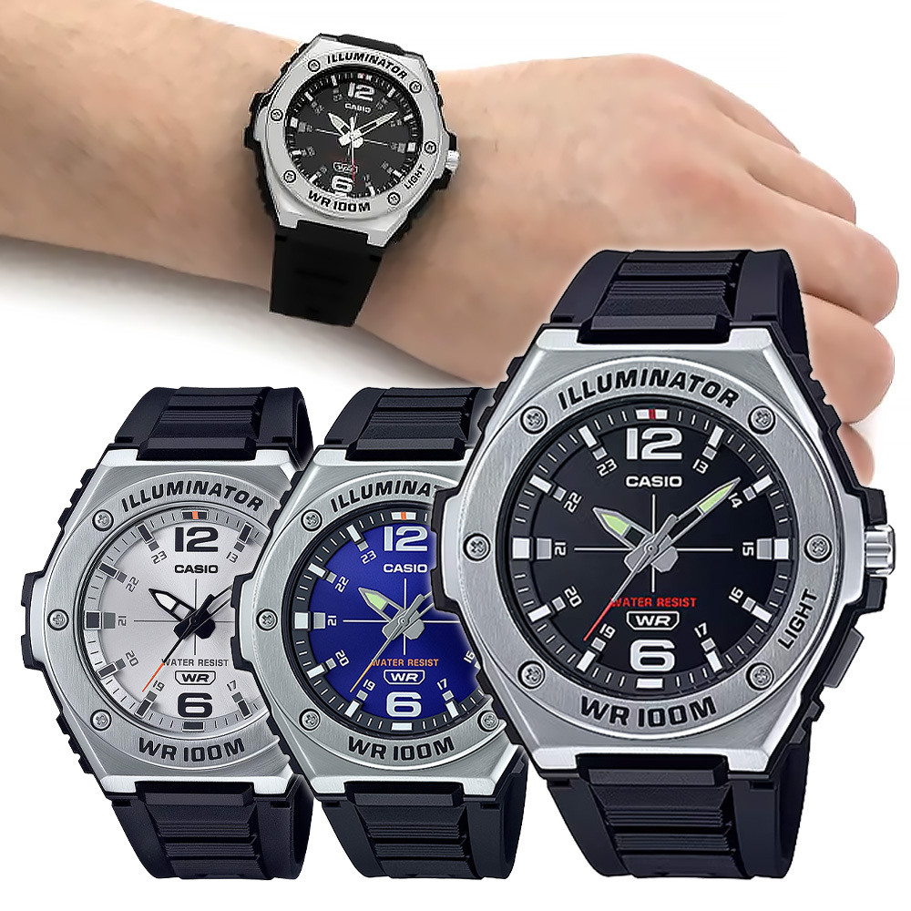 【CASIO 卡西歐】 MWA-100H 重機械 工業風 遊艇輪盤指針 型男 穿搭配件 運動型 防水 金屬圈 手錶