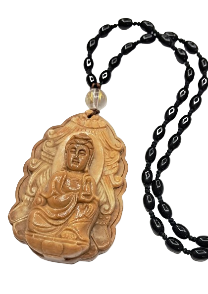 寶蓋觀音{龍宮舍利}黑玉髓項鍊【十方】148930