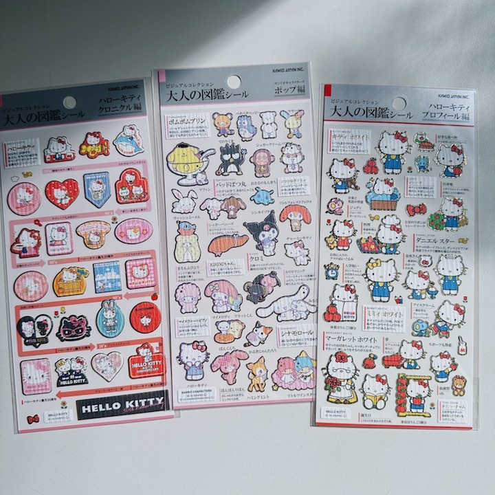 KITTY  x 大人的圖鑑 金箔壓印手帳貼紙｜日本Kamio