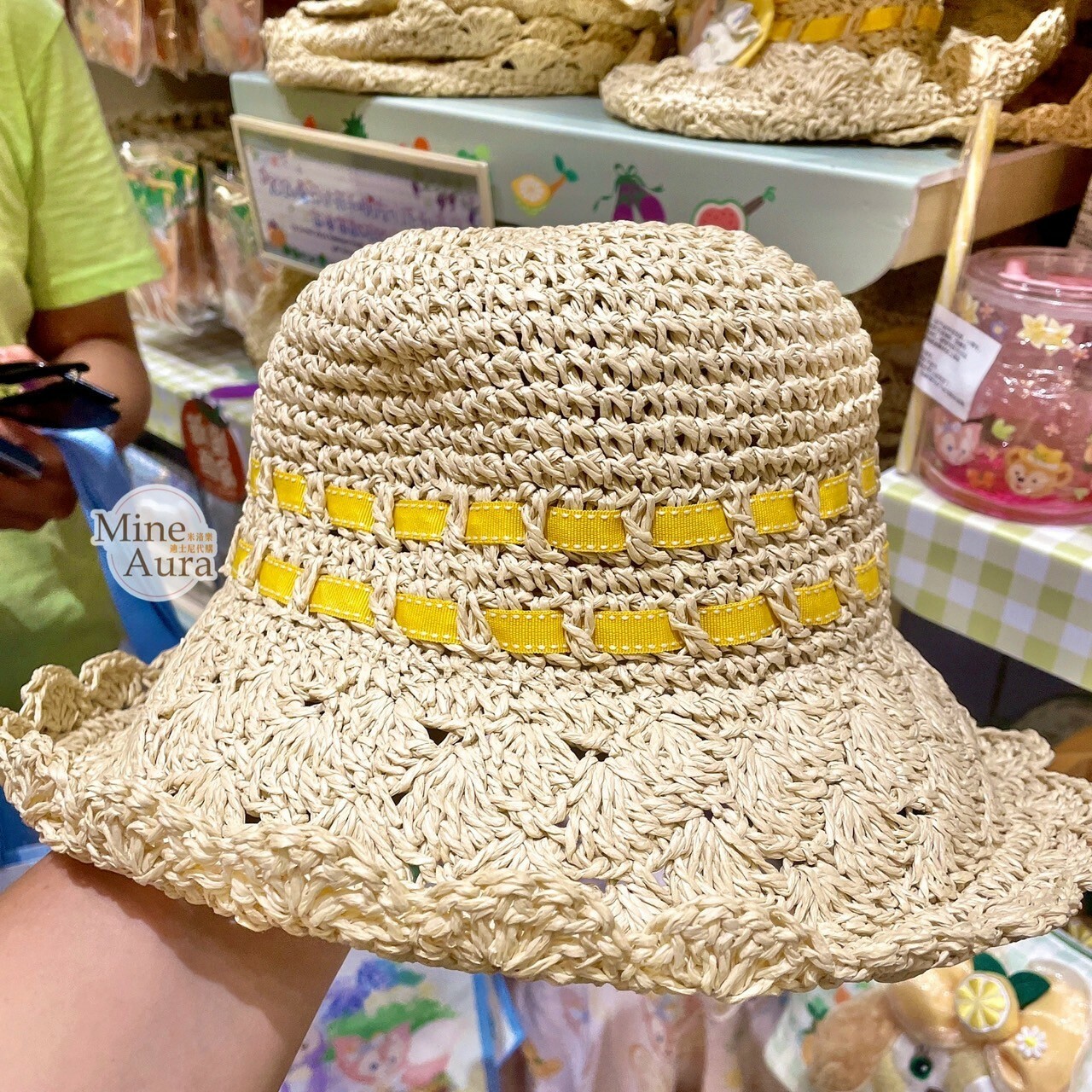 (限時特價) 2024 夏日 達菲 Duffy 與好友們 玲娜貝兒 Lina bell 蝴蝶結設計 編織 草帽 遮陽帽 帽子 -上海迪士尼樂園