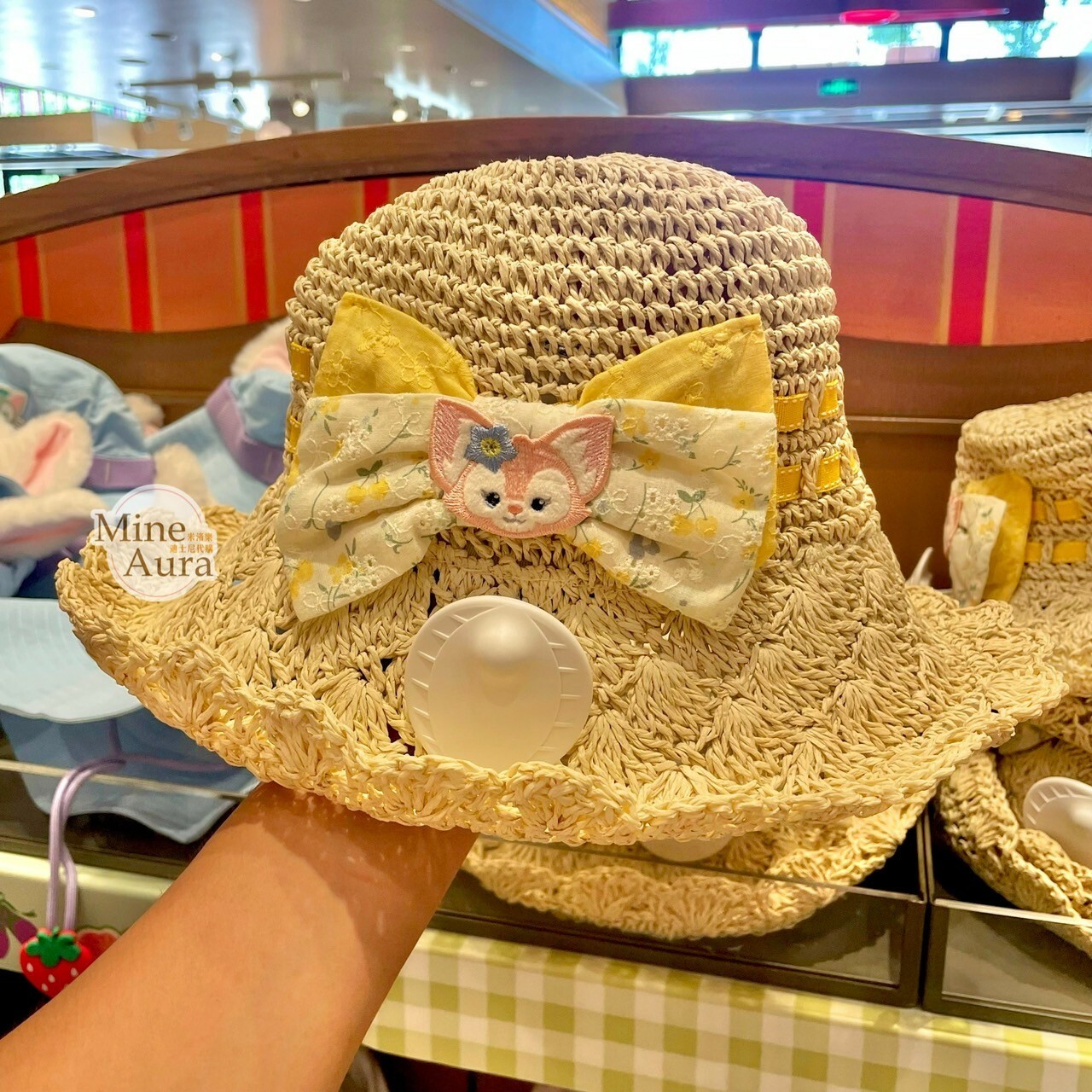 (限時特價) 2024 夏日 達菲 Duffy 與好友們 玲娜貝兒 Lina bell 蝴蝶結設計 編織 草帽 遮陽帽 帽子 -上海迪士尼樂園
