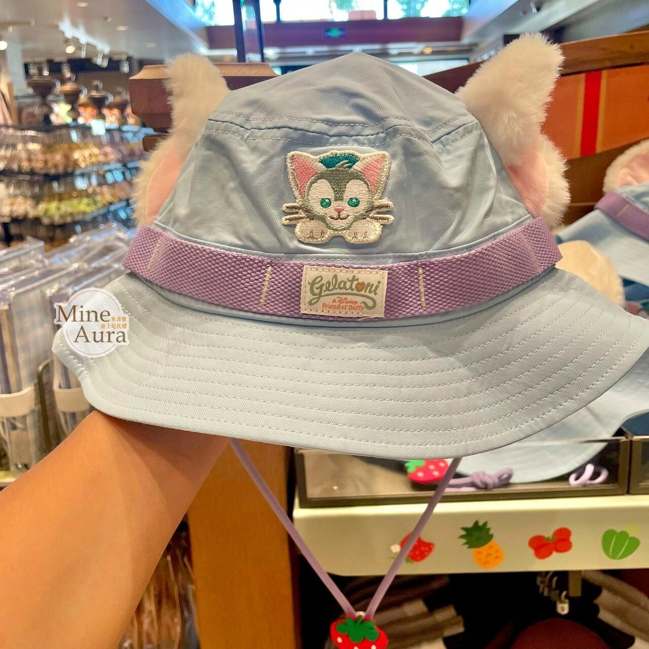 (限時特價) 2024 夏日 達菲 Duffy 與好友們 傑拉托尼 畫家貓 Gelatoni 立體耳朵造型 漁夫帽 帽子 -上海迪士尼樂園