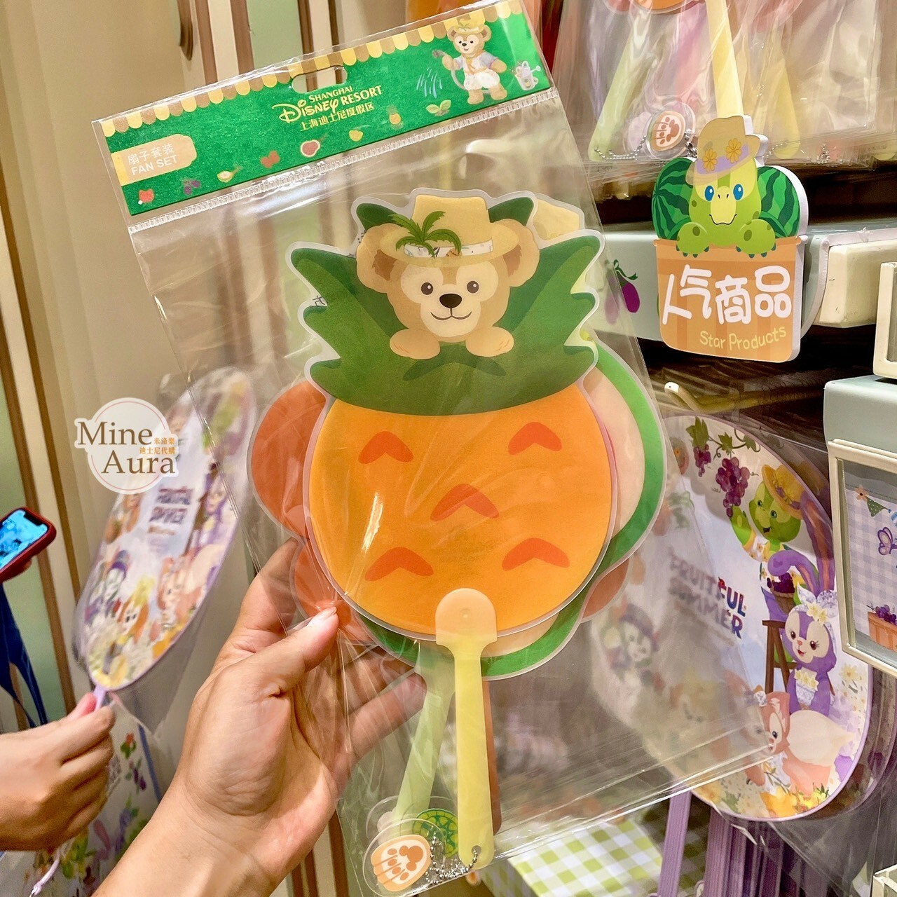 (限時特價) 2024 夏日 達菲 Duffy 與好友們 造型 扇子 3入組 -上海迪士尼樂園