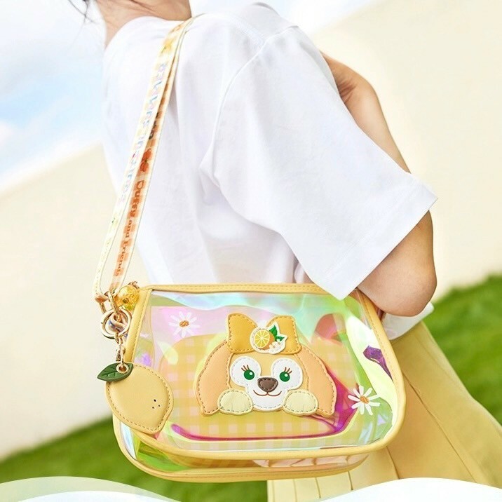 (限時特價) 2024 夏日 達菲 Duffy 與好友們 可琦安 餅乾 CookieAnn 透明雷射設計 雙包袋 肩背包 -上海迪士尼樂園