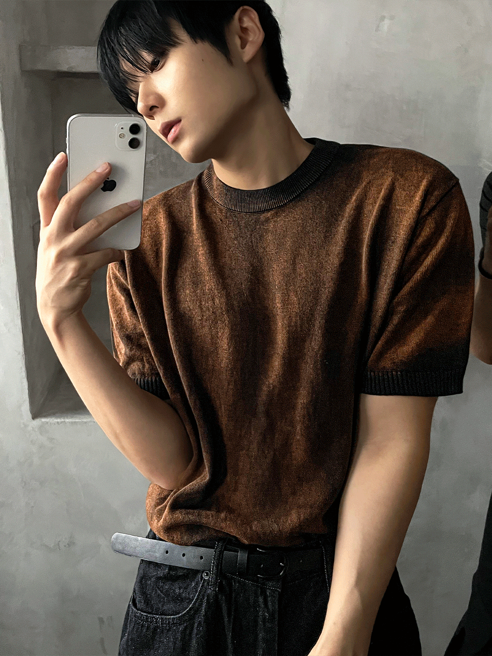 染色肌肉短袖T恤