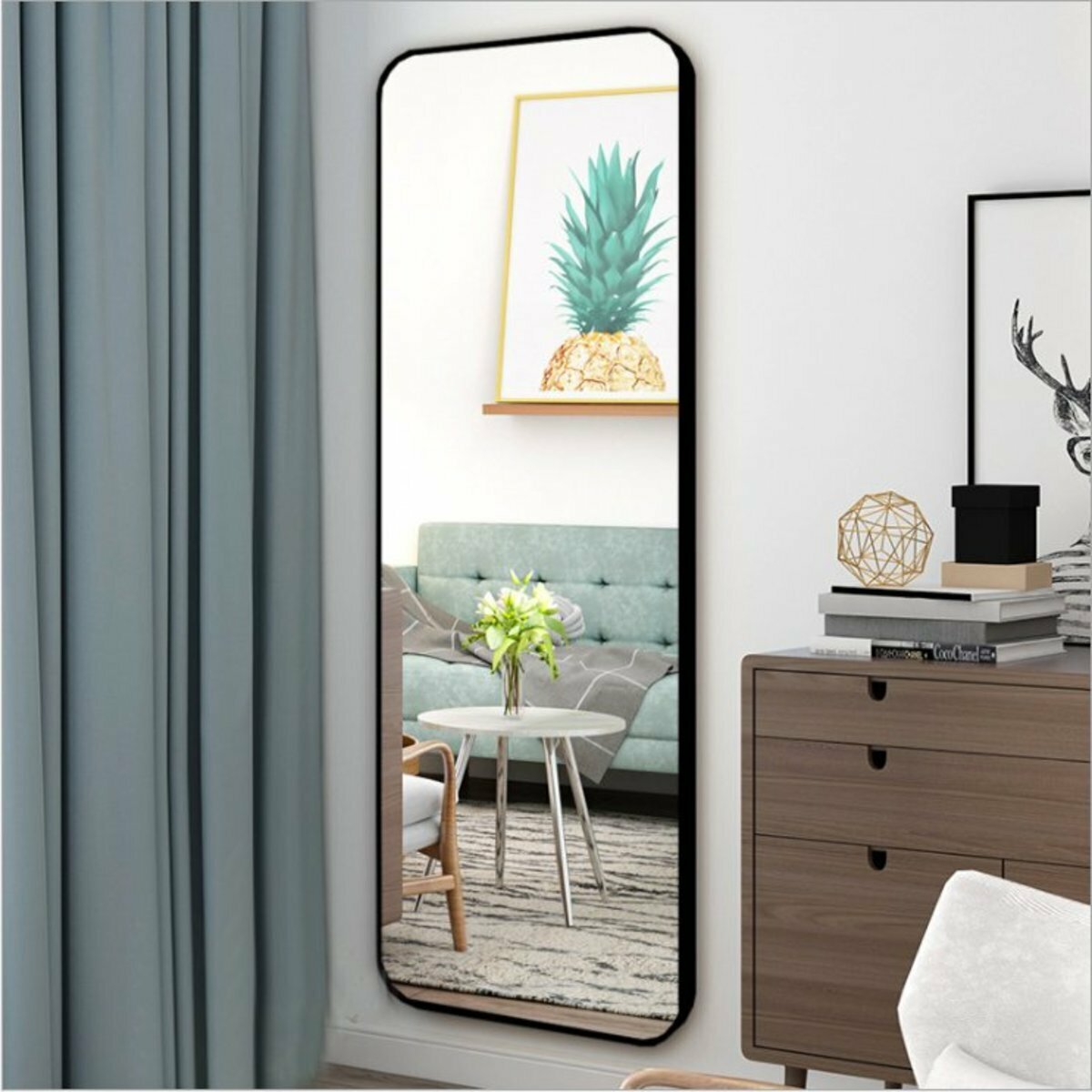 FULL-BODY DRESSING MIRROR, HOUSEHOLD WALL MOUNTING, PASTE-FREE WALL MIRROR, BATHROOM MIRROR (40*120CM) [AFTER PLACING AN ORDER, PLEASE CONTACT CUSTOMER SERVICE TO CONFIRM THE DELIVERY COLOR]