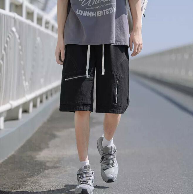 熱賣口袋拉鍊短褲（黑色M-5XL）（下單后聯繫客服確認發貨尺碼）】