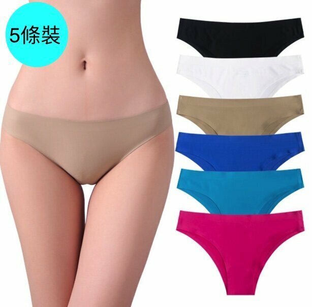 【5 Packs】Ice Silk Seamless Cotton Crotch Briefs (S-XL Size) [Color Random, Contact Customer Service to Confirm Shipping Size After Placing an Order]