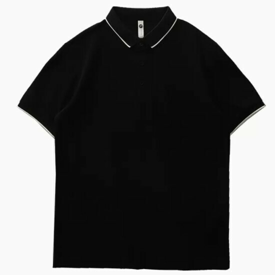 Loose casual collared short-sleeved T-shirt (M-3XL black) (contact customer service to confirm the shipping size after placing an order)】