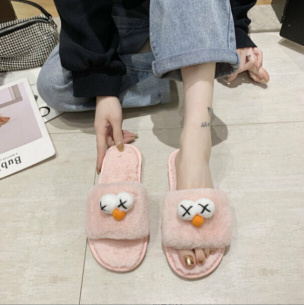 Winter anti-slip cartoon warm cute plush slippers for women (size 36-41) (please contact customer service to confirm the color and size of the shipment after placing an order)
