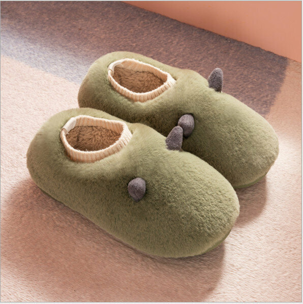 Croissant heel couple cotton slippers (size 36-45, color 6 colors optional, please confirm with customer service after placing an order)