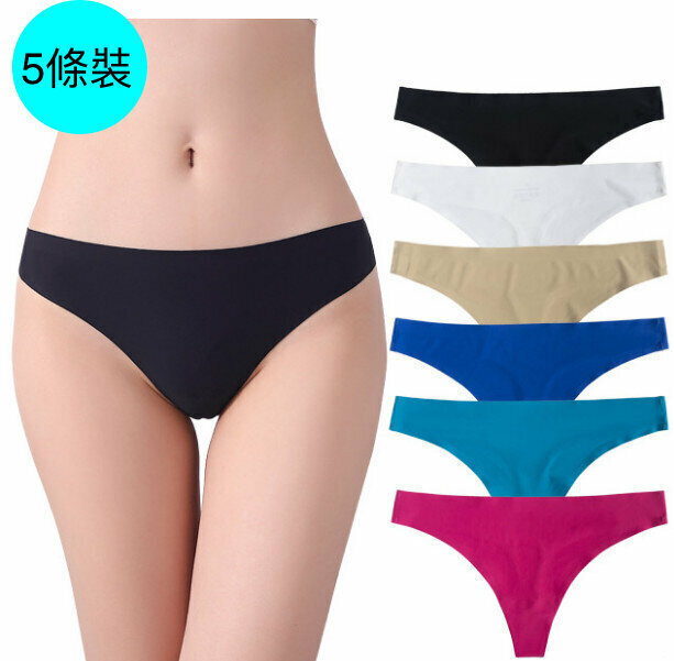 【5 Packs】Ice Silk Seamless Cotton Crotch Thong (M-XL Size) [Color Random, Contact Customer Service to Confirm Shipping Size After Placing an Order]