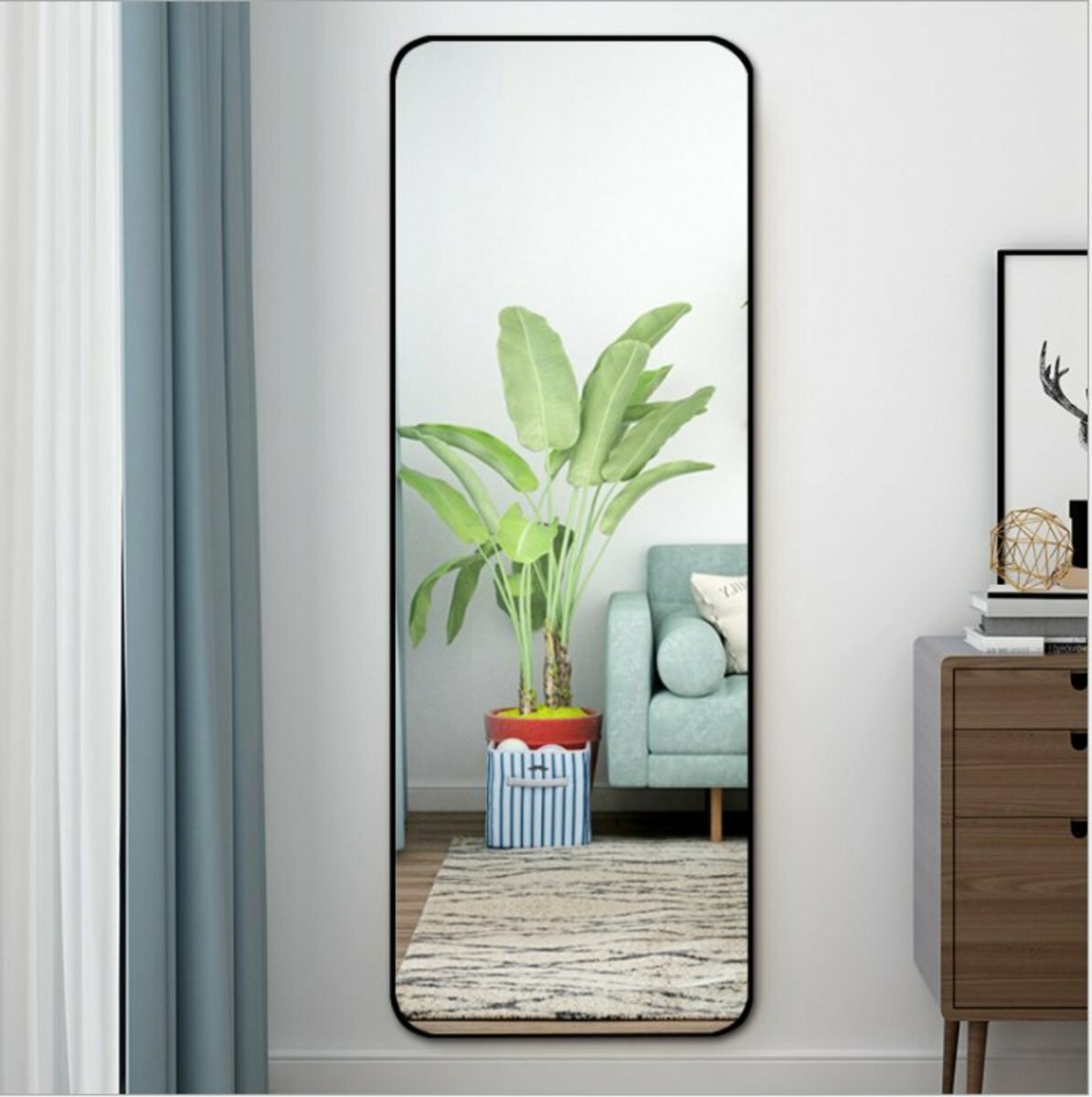 FULL-BODY DRESSING MIRROR, HOUSEHOLD WALL MOUNTING, PASTE, NON-PERFORATED WALL MIRROR, BATHROOM MIRROR (50*150CM) [PLEASE CONTACT CUSTOMER SERVICE TO CONFIRM THE DELIVERY COLOR AFTER PLACING AN ORDER]