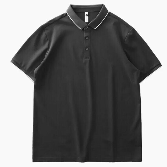 Loose casual collared short sleeve T-shirt (M-3XL dark gray) (contact customer service to confirm the shipping size after placing an order)