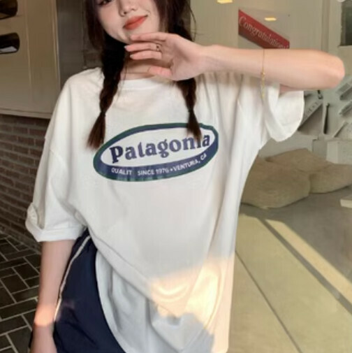 Casual half-sleeved T-shirt (white one-size-fits-all)】