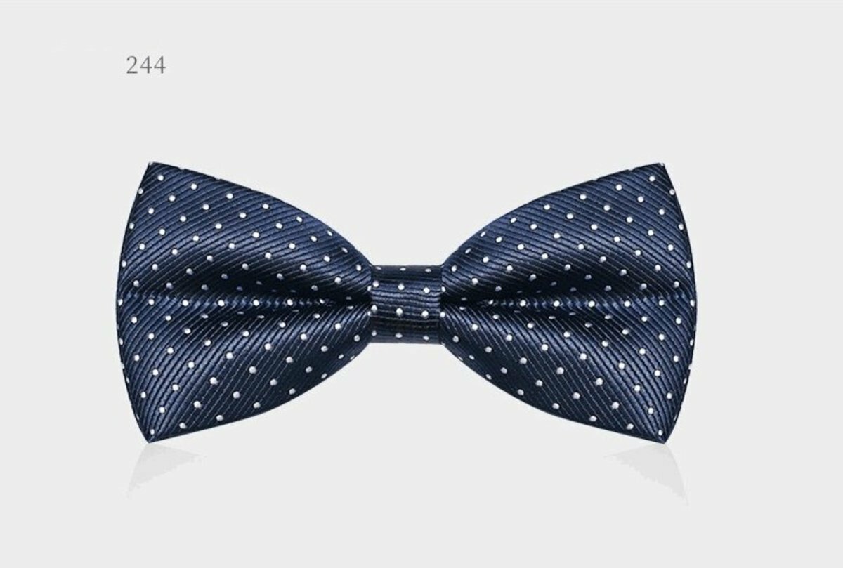 Men's Business Bow Tie(Navy polka dot-244)