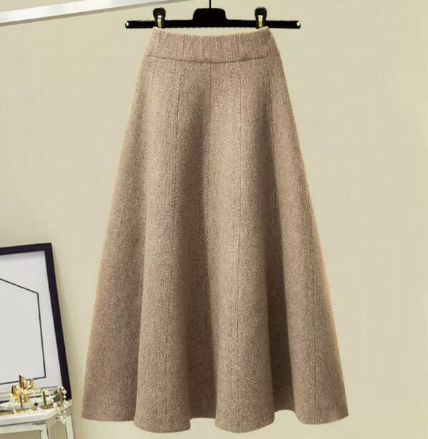 Knitted skirt#Single piece (khaki) [M-4XL size] [Contact customer service to confirm size after placing an order]]