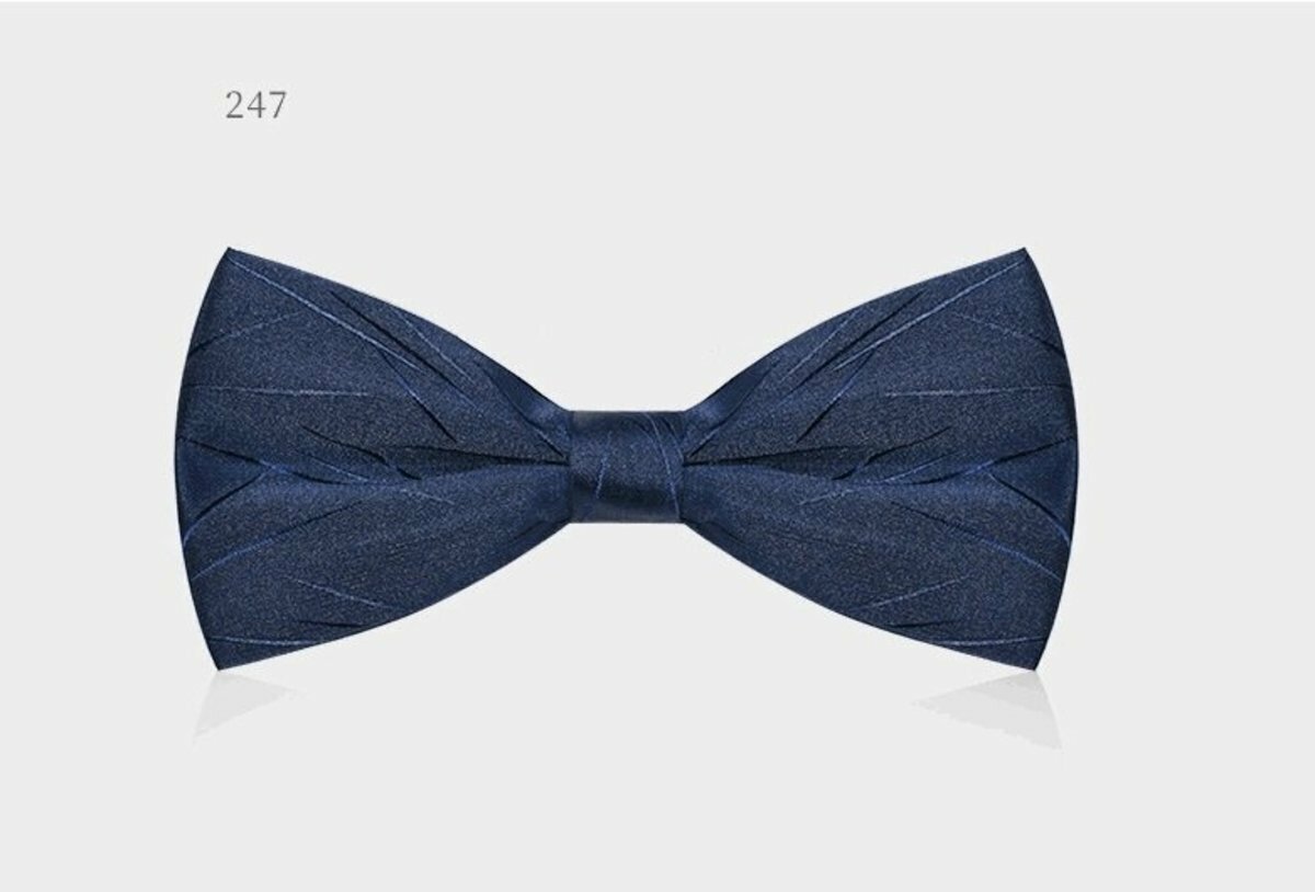 Men's Business Bow Tie(Navy Blue Stripe-247)