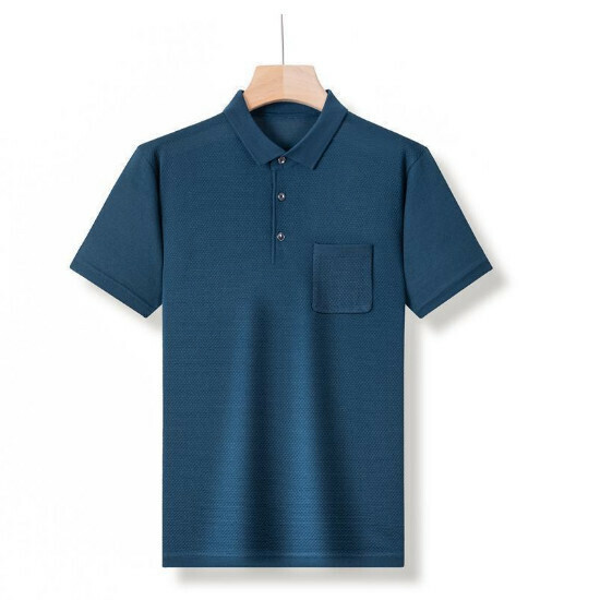 Pocket version of the short-sleeved T-shirt [2201 blue real pocket] size [165/M-190/4XL] [contact customer service to confirm the shipping size after placing an order]
