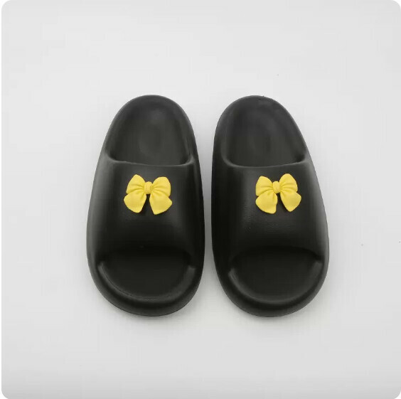 激抵夏季厚底防滑涼拖鞋（5023-6 黑底黃色小蝴蝶結）【36-41碼】【下單後聯絡客服確認發貨尺碼】】