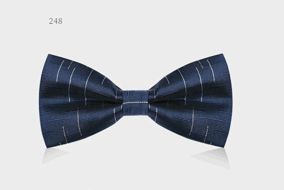 Men's Business Bow Tie (Navy Blue Meteor Shower-248)