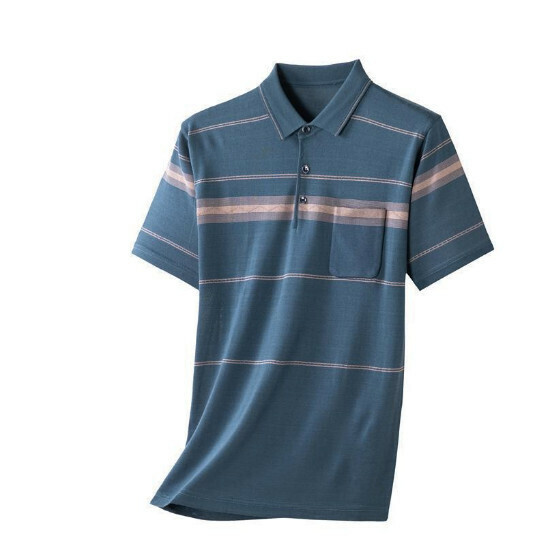 Pocket version of the short sleeve T-shirt [2202 blue real pocket] size [165/M-190/4XL] [contact customer service to confirm the shipping size after placing an order]