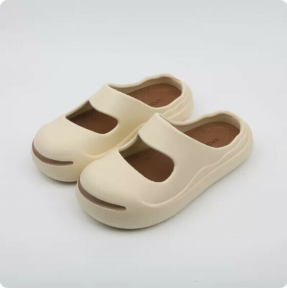 Summer Open Smile Baotou Half Slippers (8065 Khaki) [Size 36-41] [Contact customer service to confirm the shipping size after placing an order]]