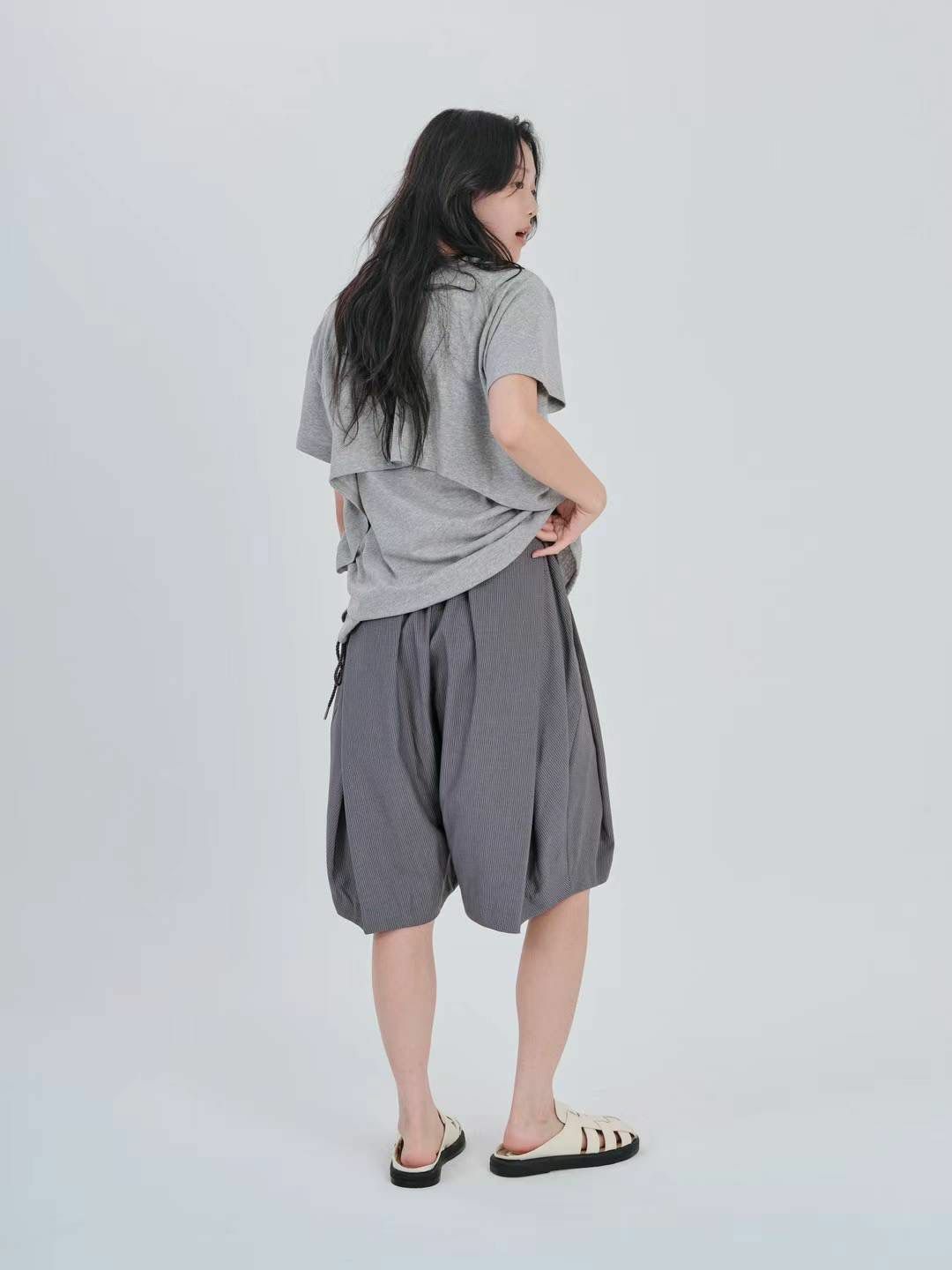 預購 - KR 拼色領後幅半彎Layer Top