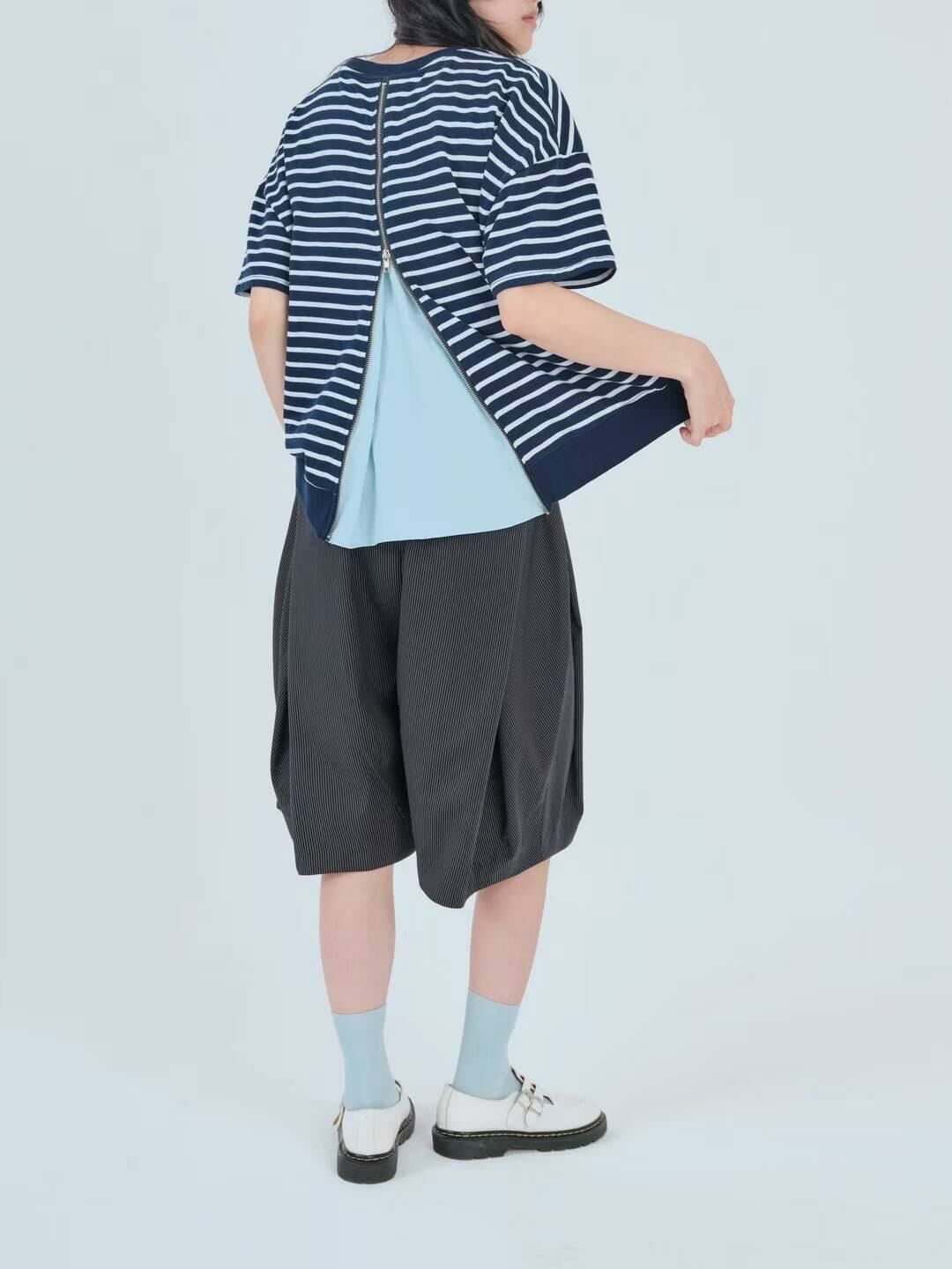 預購 - KR 條子燈籠泡泡短褲Pants