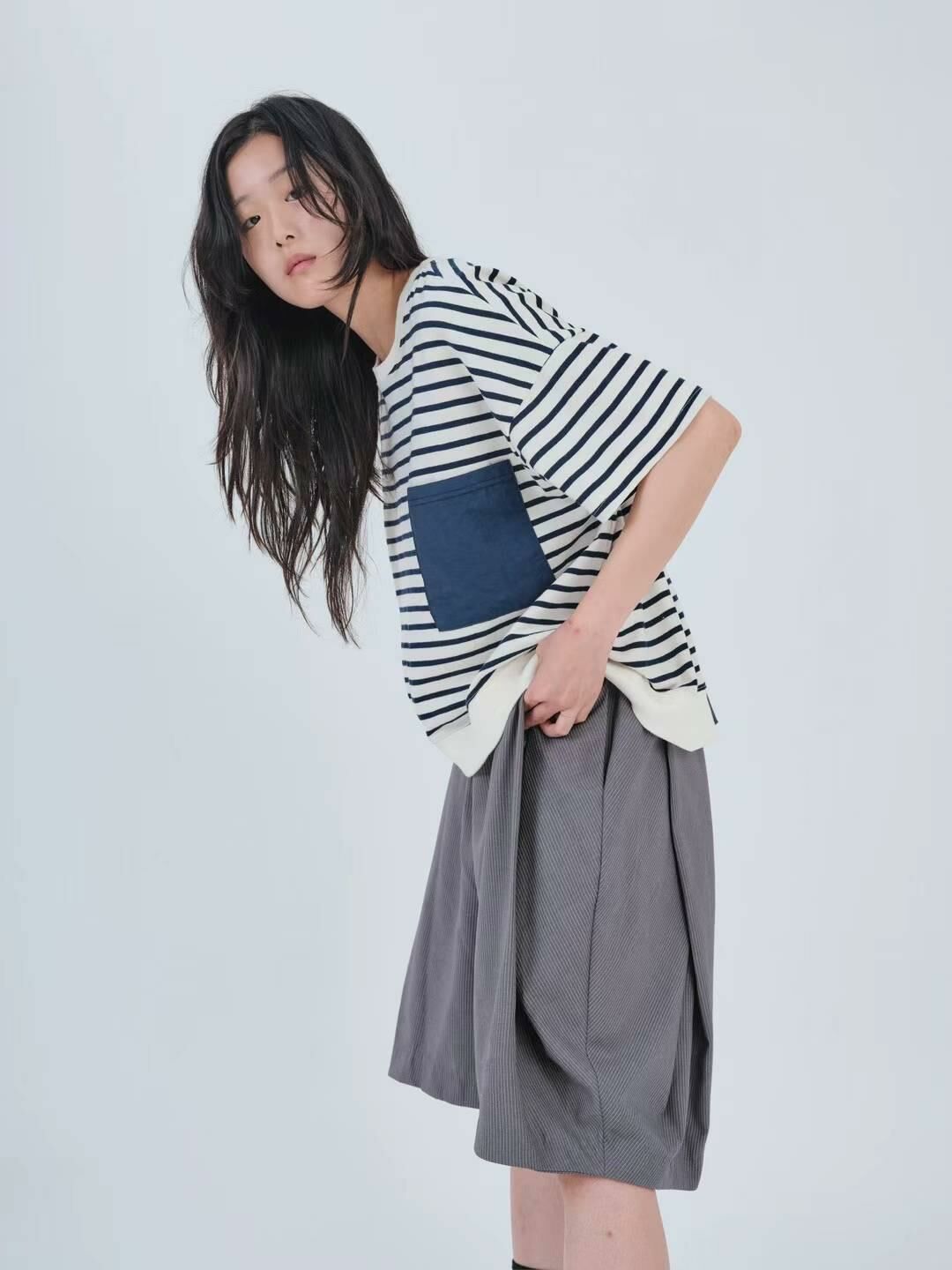 預購 - KR 條子燈籠泡泡短褲Pants