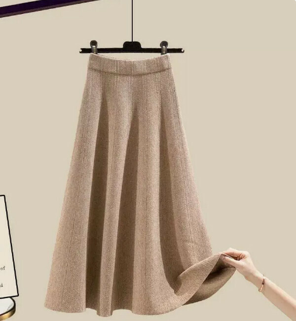High-waisted skirt#Single piece (khaki) [M-4XL size] [Contact customer service to confirm size after placing an order]]