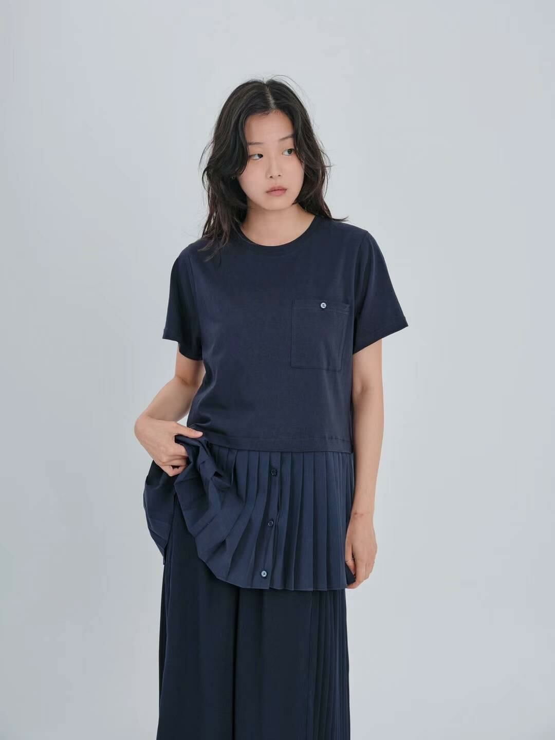 預購 - KR 下擺百褶Top