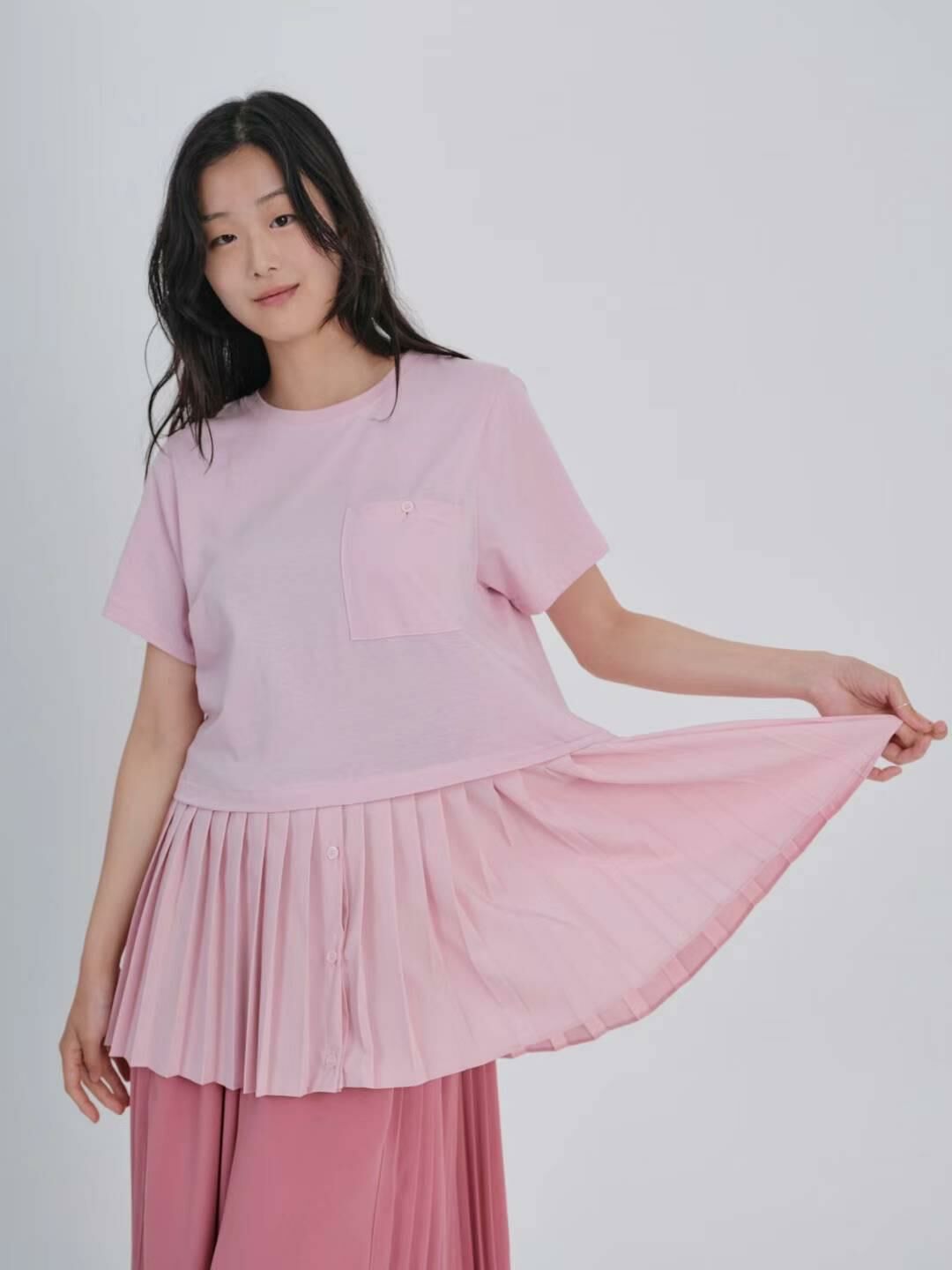 預購 - KR 下擺百褶Top