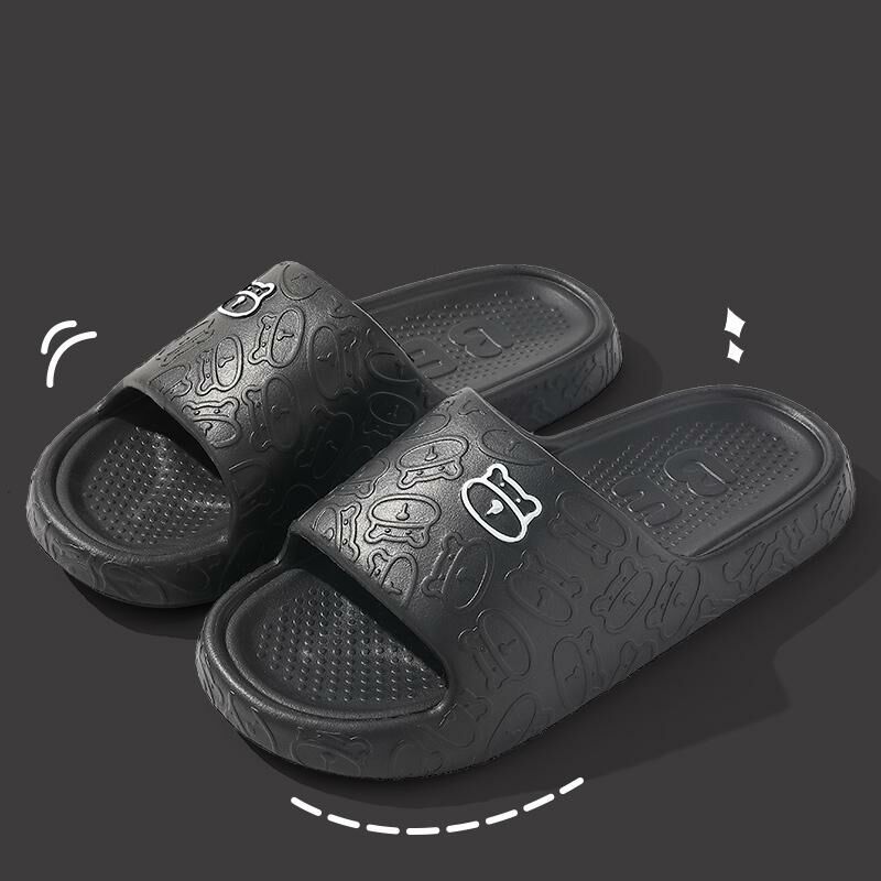 Home anti-slip soft-soled slippers (40-45 size black) [Please contact customer service to confirm the shipping size after placing an order]]