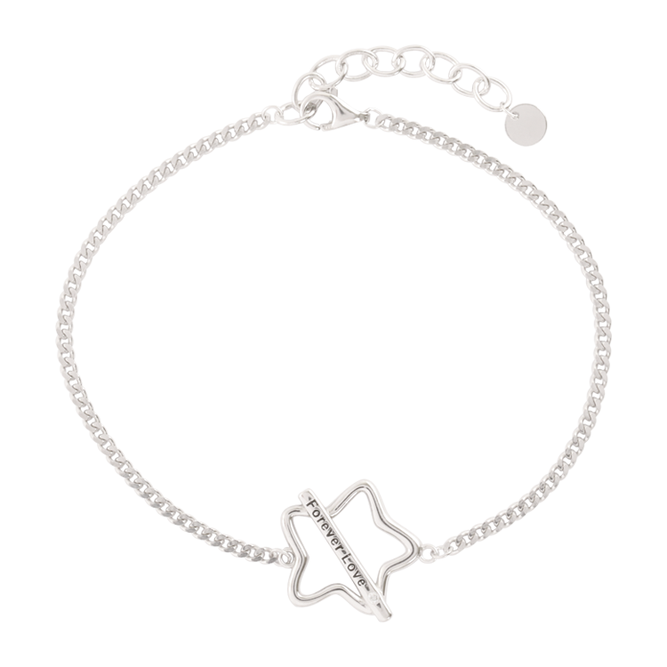 純銀手鍊，情侶手鍊 星河永戀；Forever Love 永遠的愛（3787男款）