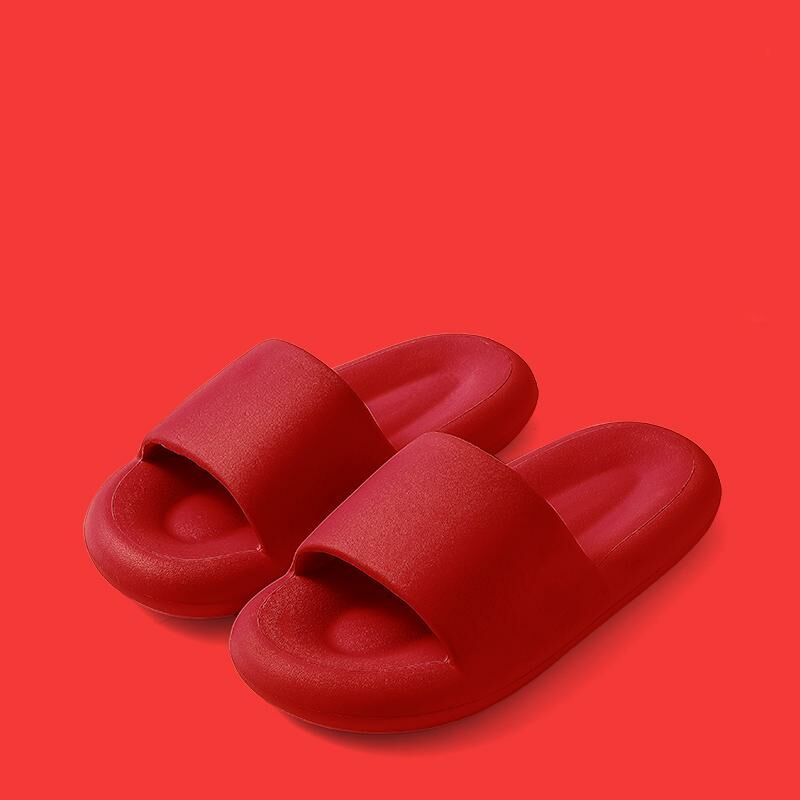 Home non-slip soft-soled slippers (36-41 size red) [Please contact customer service to confirm the shipping size after placing an order]]