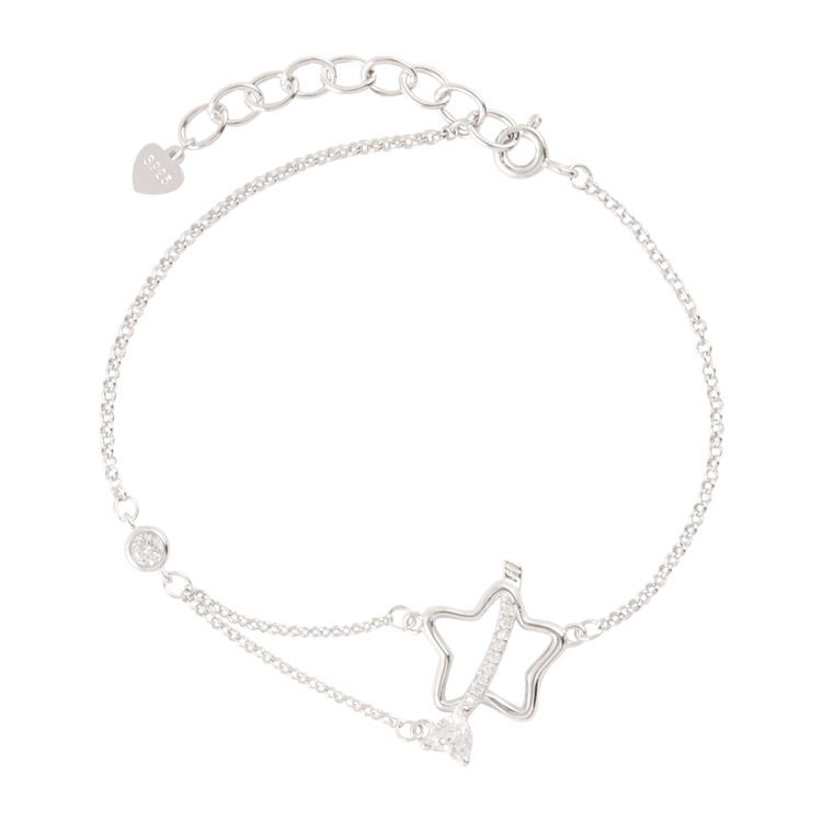 純銀手鍊，情侶手鍊 星河永戀；璀璨滿鋯 耀眼奪目（3787女款）