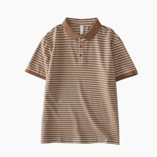 熱推休閑有領短袖T恤（M-4XL 咖色）(下單後聯絡客服確認發貨尺碼)