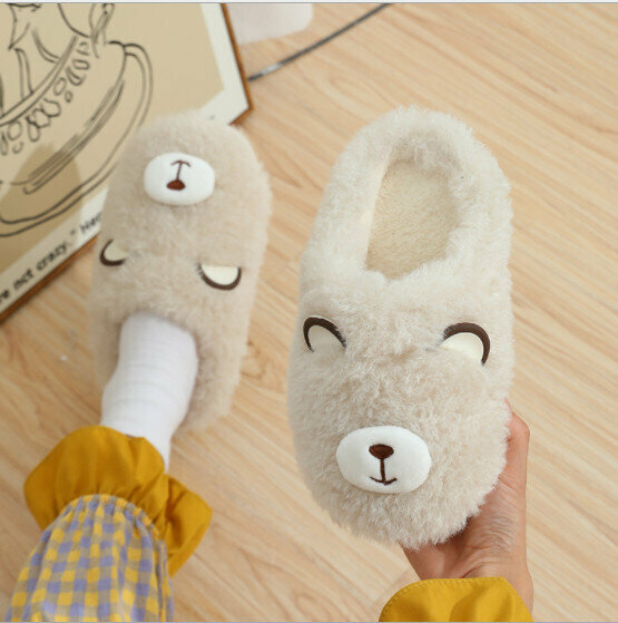 Cute cartoon soft-soled couple cotton slippers (size 35-44, color 5 colors optional, please confirm with customer service after placing an order)