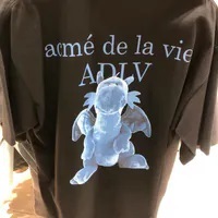 [S] ADLV FUZZY DRAGON ARTWORK SHORT SLEEVE T-SHIRT,BLACK, ADLV24SS-SSAFDG-BLK (SAV327)