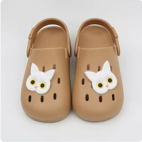 Summer Baotou Cave Sandals (8059-14 White Cat with Brown Bottom) [35-40 Size] [Contact Customer Service to Confirm Shipping Size after Placing an Order]]