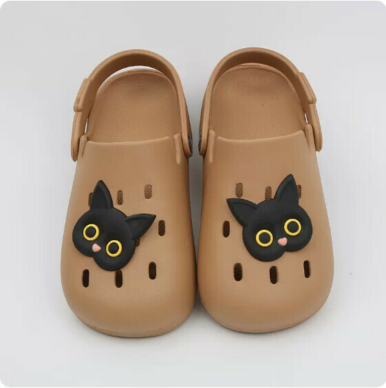 Summer Baotou Cave Sandals (8059 -14 Black Cat with Brown Bottom) [35-40 Size] [Contact Customer Service to Confirm Shipping Size after Placing an Order]]